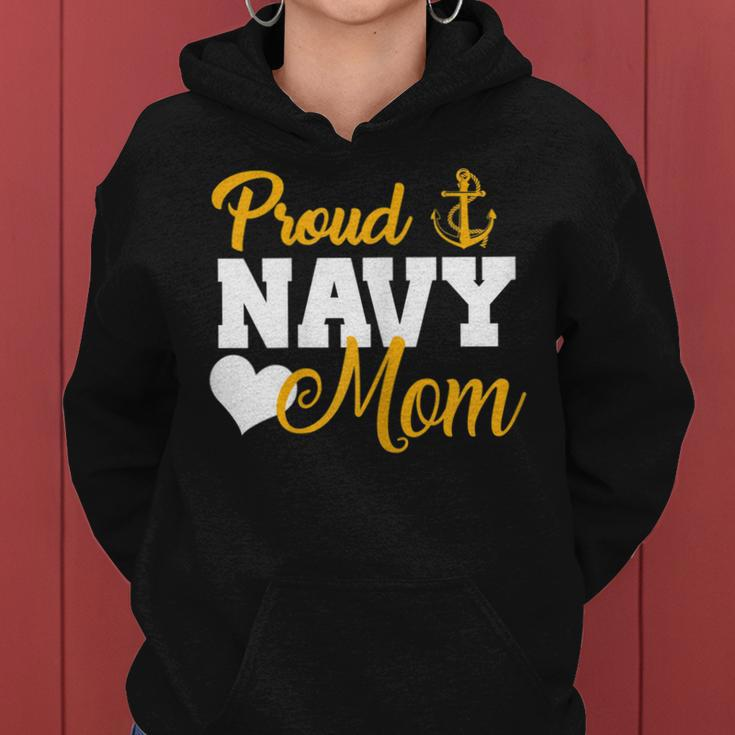 Proud Navy Mom Navy Military Parents Family Navy MomGift For Womens Women Hoodie