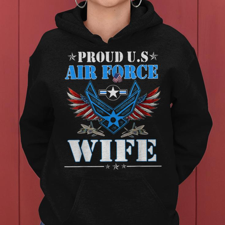 Proud Wife Us Air Force Veteran Day Military Family Women Hoodie