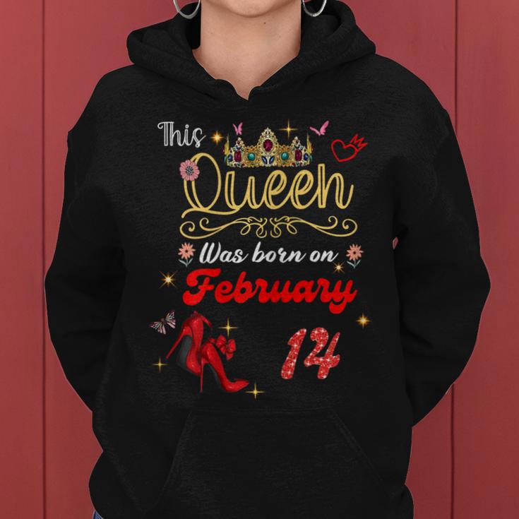 This Queen Was Born On Februar 14 Februar Geburtstag Frauen Frauen Hoodie