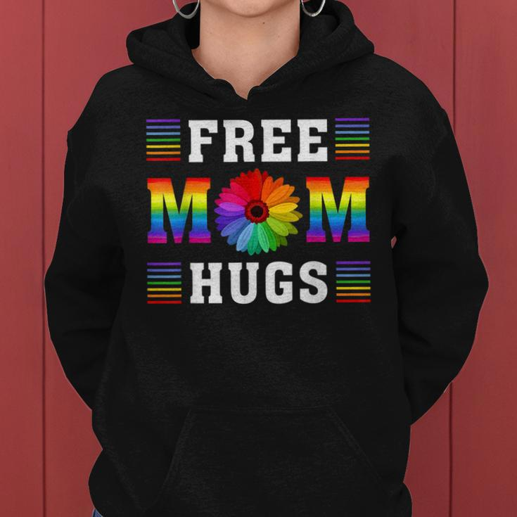 Rainbow Free Mom Hugs Daisy Heart Lgbt Pride Mothers Day Women Hoodie