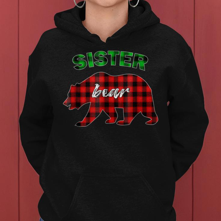 Red Green Plaid Sister Bear Matching Family Pajama Women Hoodie