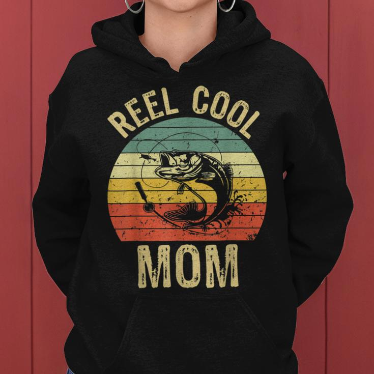 Reel Cool Mom Fishing Gifts Women Fishing Lovers Retro Women Hoodie