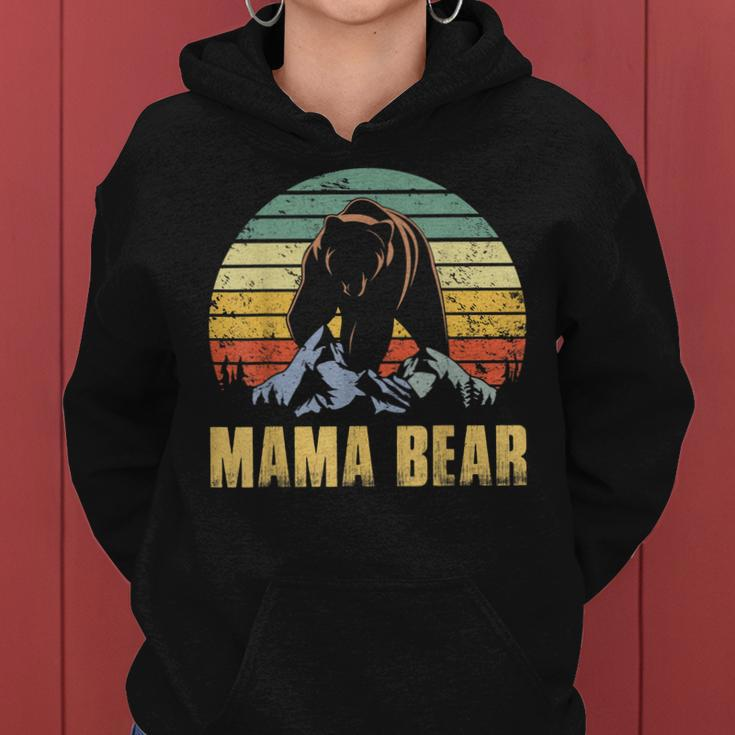 Retro Mama Bear Mothers Day Vintage Design For Mom Mommy Women Hoodie
