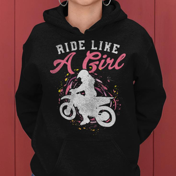 Ride Like A Girl Dirt Bike Motocross Motorcycle Women Gift Women Hoodie