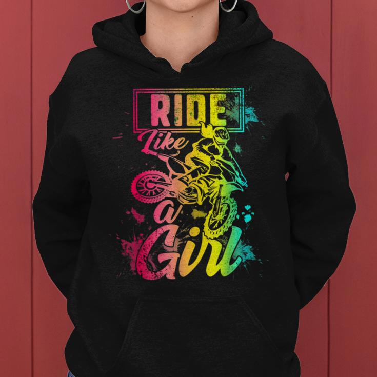 Ride Like A Girl For Women Dirt Bike Motocross Motorcycle Women Hoodie