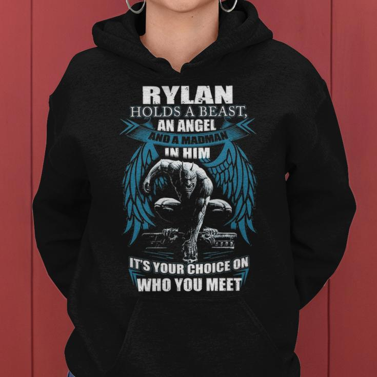 Rylan Name Gift Rylan And A Mad Man In Him V2 Women Hoodie
