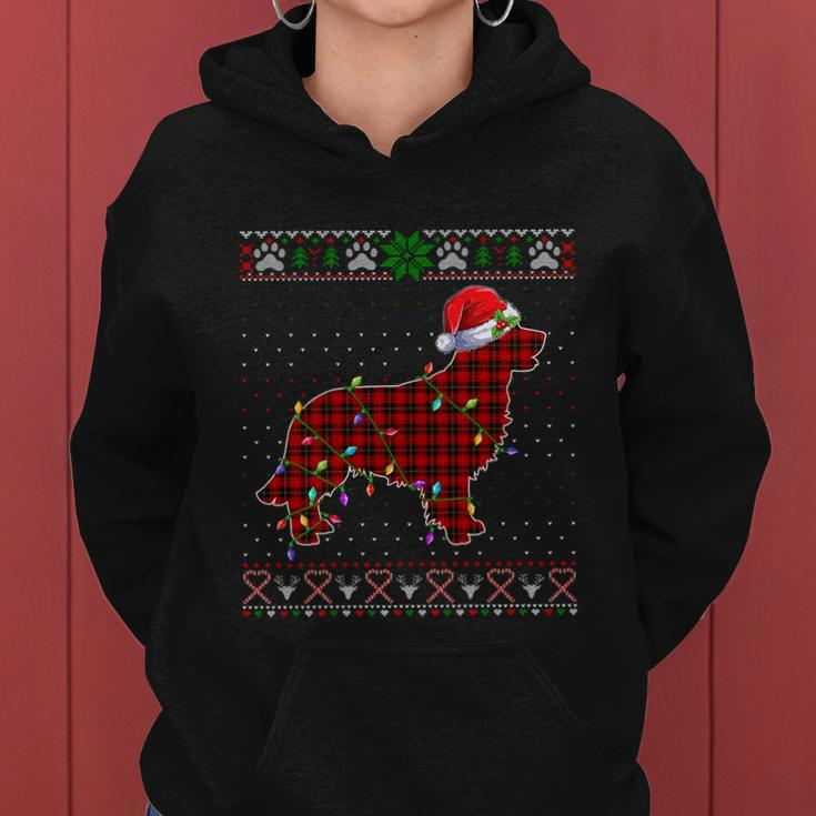 Santa Buffalo Plaid Golden Retriever Ugly Christmas Sweater Cute Gift Women Hoodie