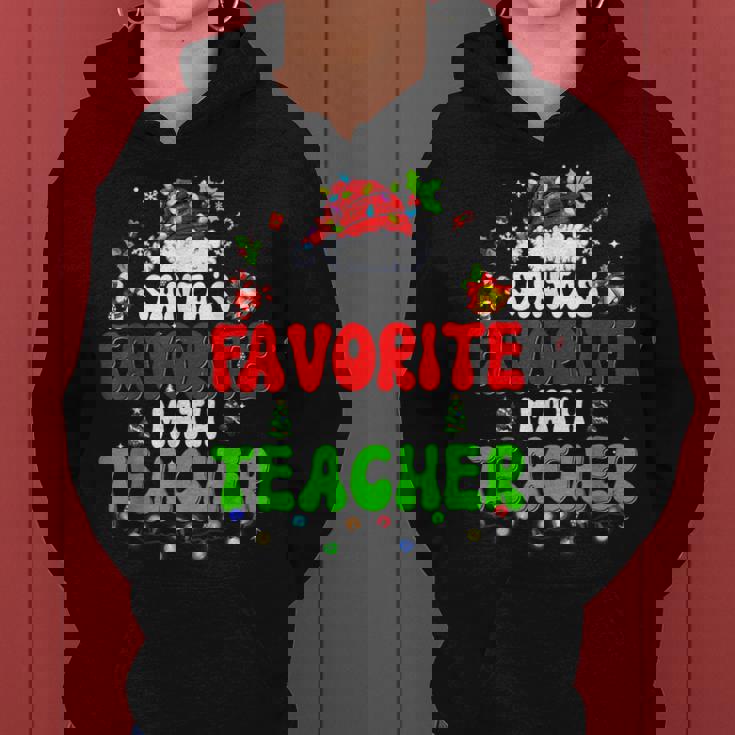 Santas Favorite Dance Teacher Group Matching Christmas 2022 Women Hoodie Graphic Print Hooded Sweatshirt