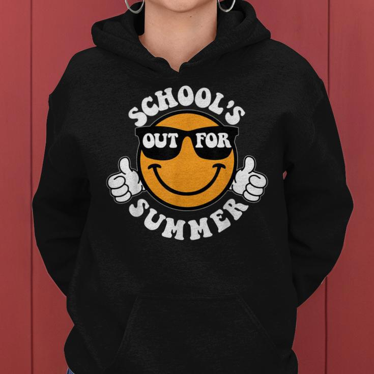 Schools Out For Summer Last Day Of School Smile Teacher Life Women Hoodie