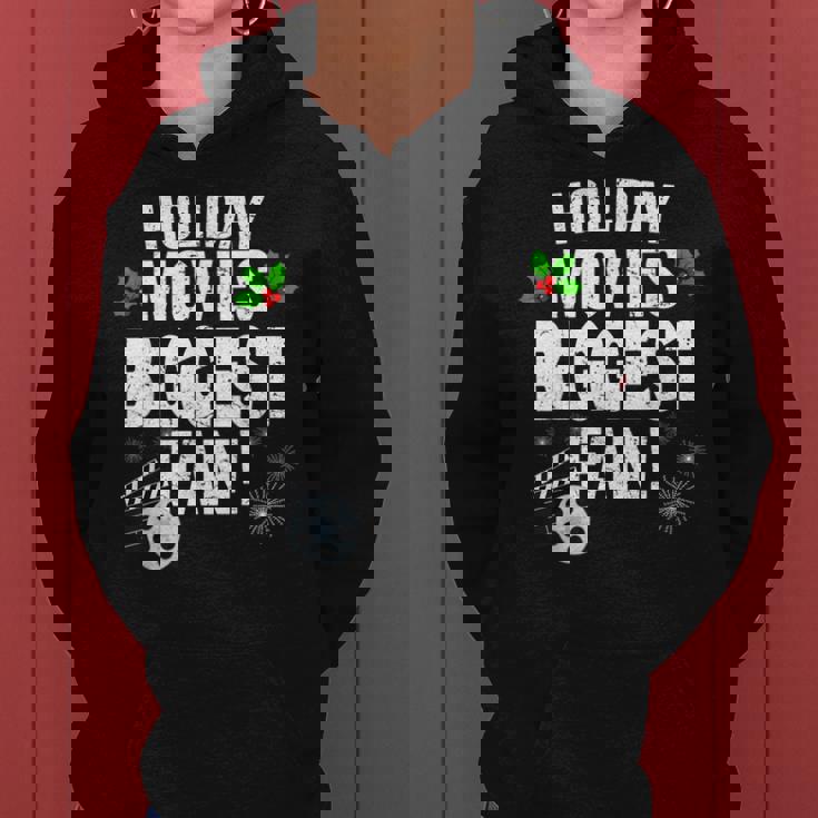 Sentimental Old Holiday Movies Biggest Fan Christmas Films Women Hoodie Graphic Print Hooded Sweatshirt