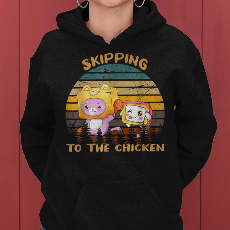 Skipping To The Retro Chicken Funny Lanky Arts Box Videogame Women Hoodie
