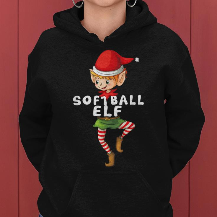 Softball Elf Kostüm Weihnachten Urlaub Passend Lustig Frauen Hoodie