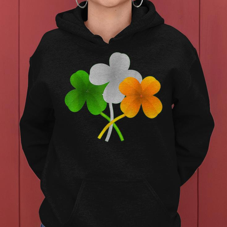 St Patricks Day Patriotic Heart Shamrock Irish American Flag Women Hoodie
