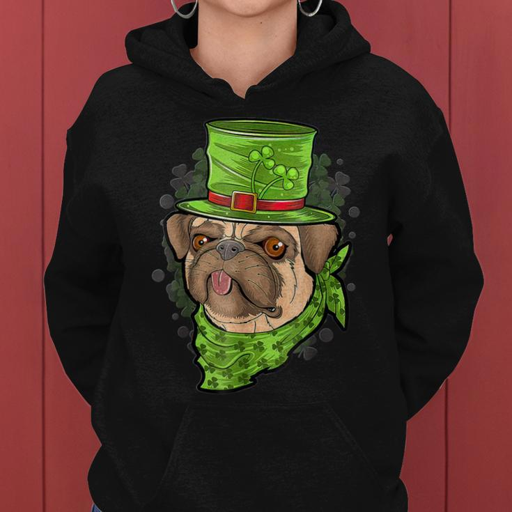 St Patricks Day Pug Puppy Dog Gift Lover Dog Women Hoodie