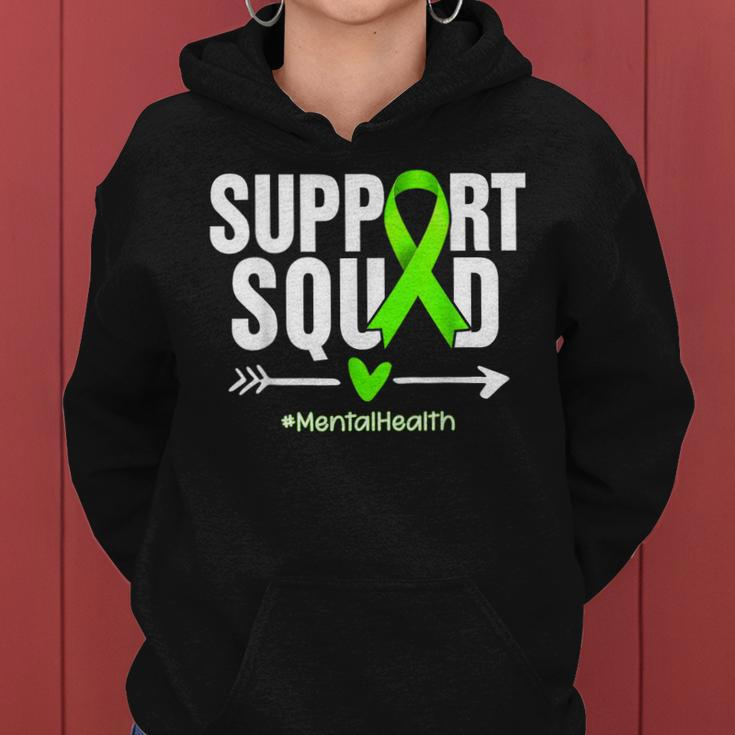 Support Squad Mental Health Awareness Green Ribbon Women Women Hoodie