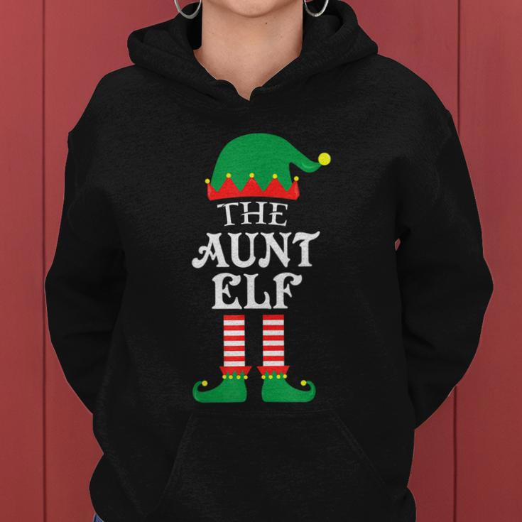 The Aunt Elf Matching Family Group Christmas Pajama Women Hoodie