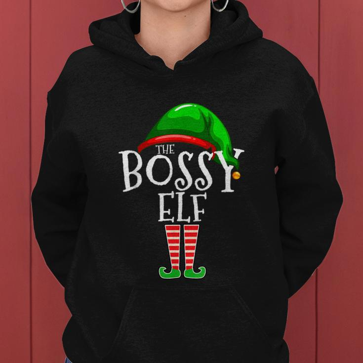 The Bossy Elf Group Matching Family Christmas Gift Funny Women Hoodie
