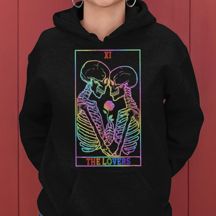 The Lovers Tarot Rainbow Skeleton Gay Lesbian Lgbt Pride Women Hoodie