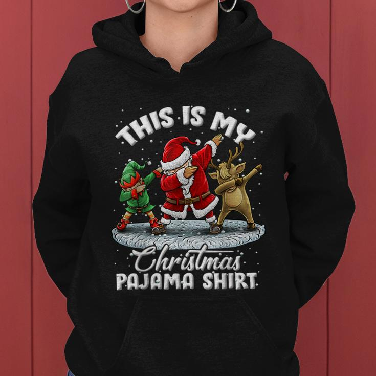 This Is My Christmas Pajama Shirt Dabbing Santa Elf Pajamas Women Hoodie