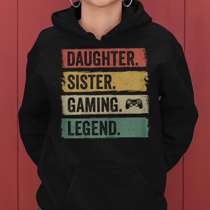 Tochter Schwester Gaming Legende Vintage Video Gamer Girl Frauen Hoodie