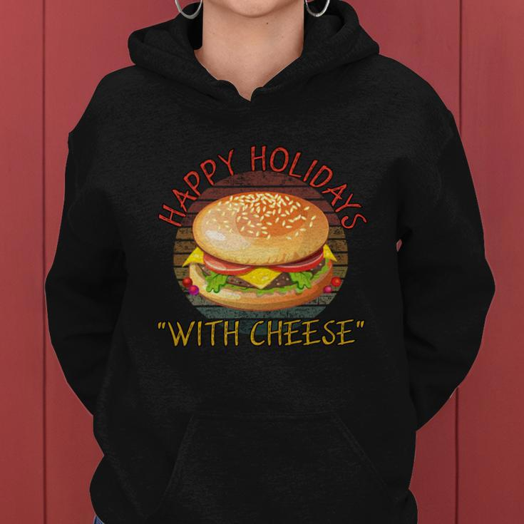Ugly Christmas Sweater Burger Happy Holidays With Cheese V8 Women Hoodie