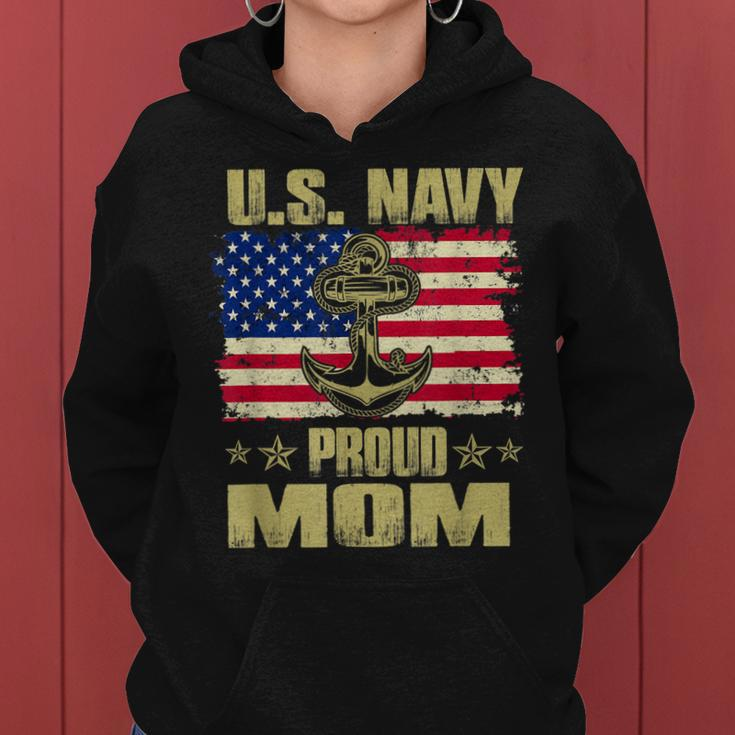 Us Navy Proud Mom With American Flag 4Th Of July Veteran Day Women Hoodie