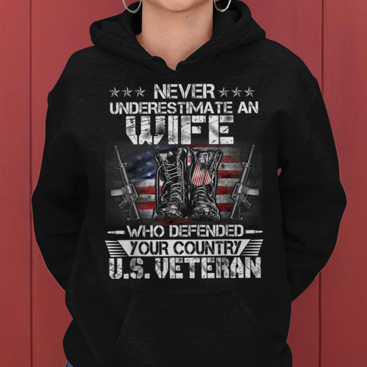 Us Veteran Wife Veterans Day Us Patriot Patriotic Women Hoodie