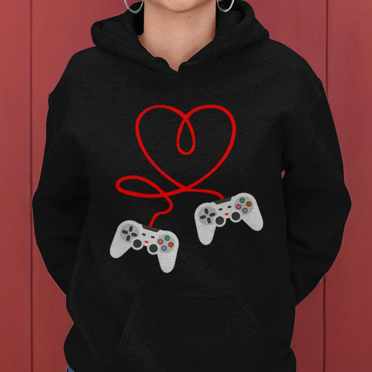 Video Gamer Valentines Day Tshirt With Controllers Heart Women Hoodie