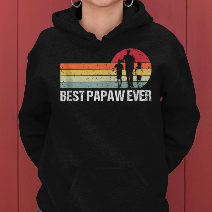 Vintage Best Papaw Ever Retro Daddy Son Daughter Fathers Day Women Hoodie
