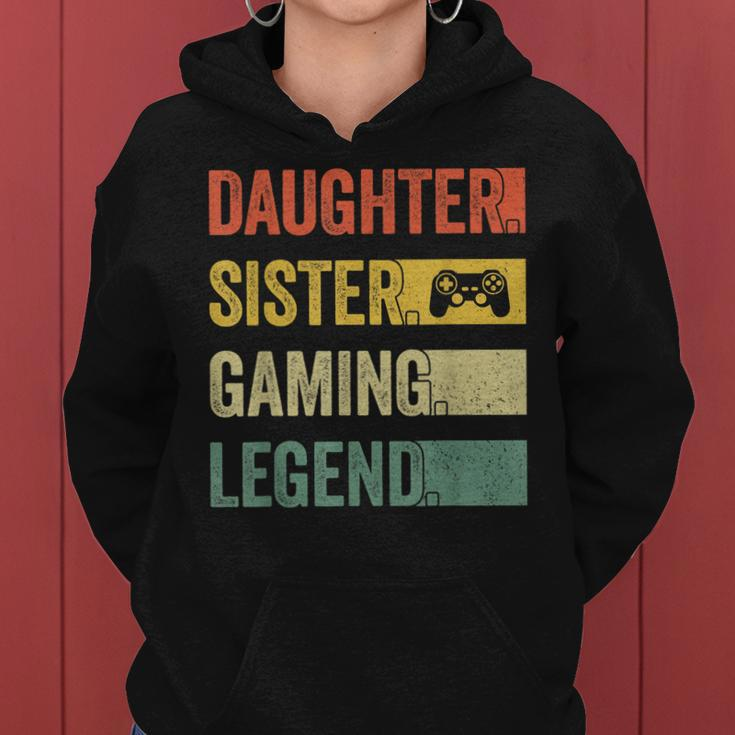 Vintage Gamer Girl Hoodie, Tochter & Schwester Gaming Legende