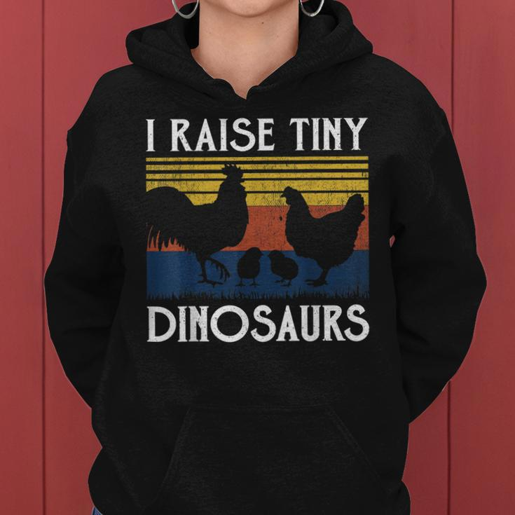 Vintage I Raise Tiny Dinosaurs Chickens Lovers Women Hoodie