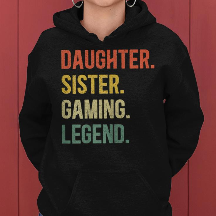 Vintage Tochter Schwester Gaming Legend Hoodie, Retro Gamer Girl Design