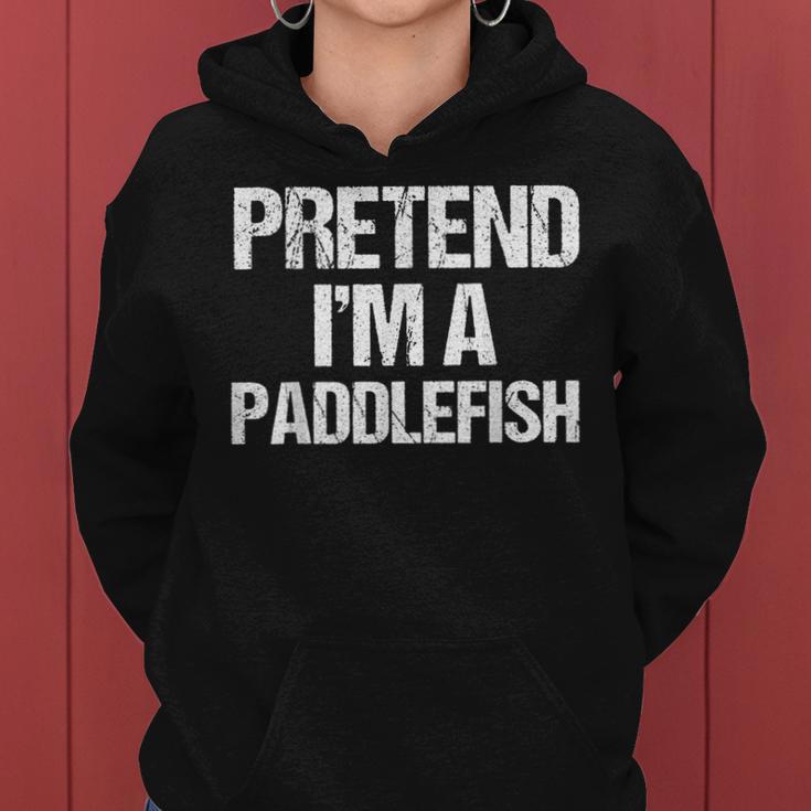 Vorgeben Ich Bin Ein Paddelfisch Lustig Faul Halloween-Kost Frauen Hoodie