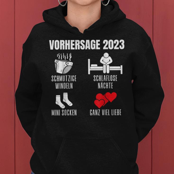 Werdender Papa Werdende Mama Vorhersage 2023 Babyparty Frauen Hoodie