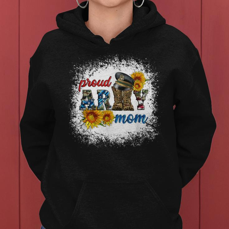 Western Proud Army Mom Military Boots Sunflower Mothers Day Women Hoodie