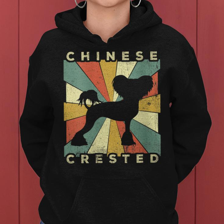 Womens Chinese Crested Dog Retro 70S Vintage Gift Women Hoodie