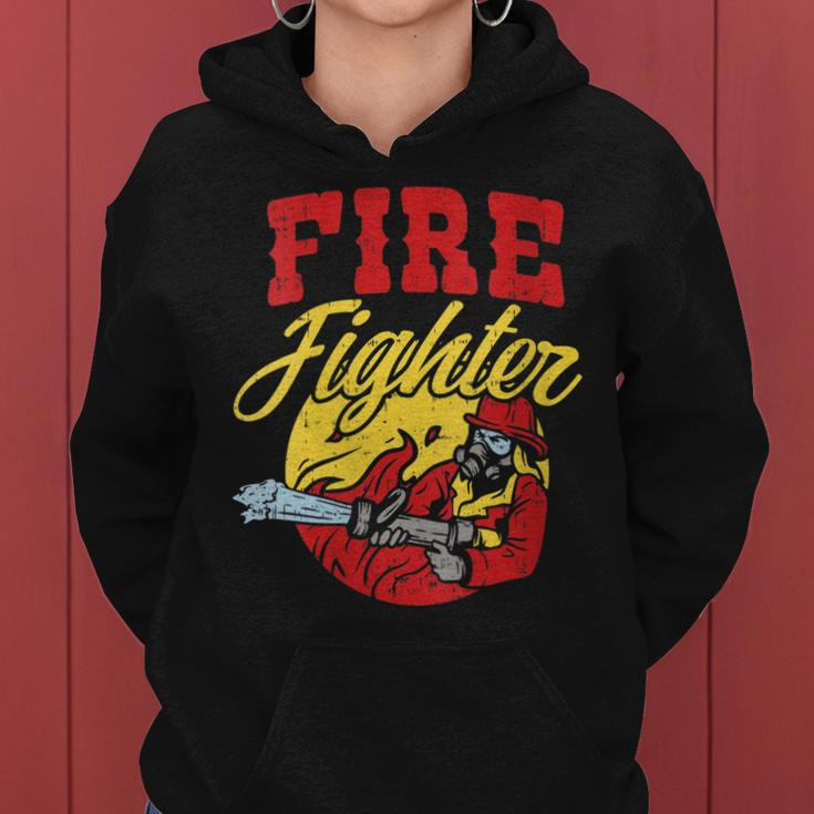Womens Fire Fighter With Water Hose Fighting The Fire Gift Women Hoodie