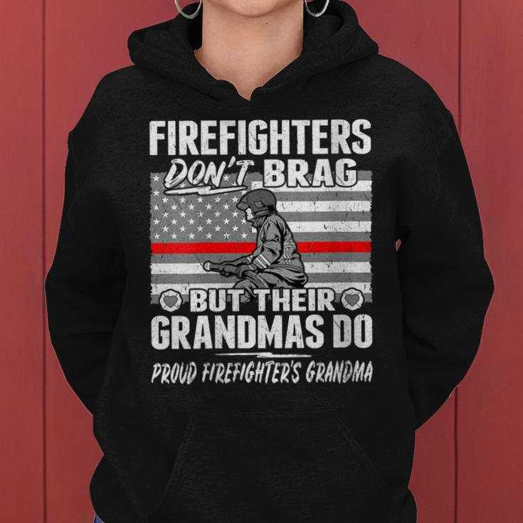 Womens Firefighters Dont Brag Proud Firefighter Grandma Funny Gift Women Hoodie