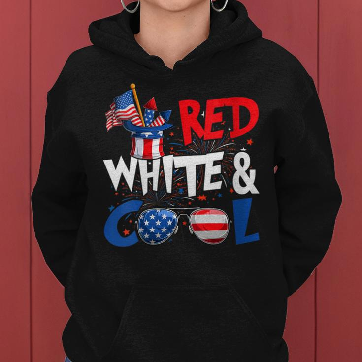 Womens Funny 4Th Of July Red White And Cool Sunglasses Usa Flag Women Hoodie