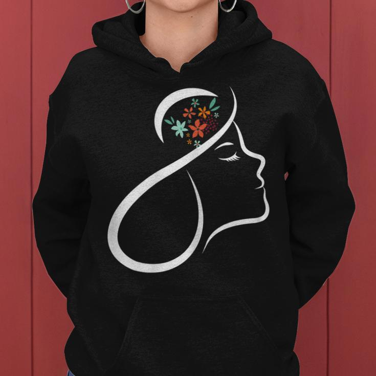 Womens International Womens Day Floral March 8 Woman Face Women Hoodie