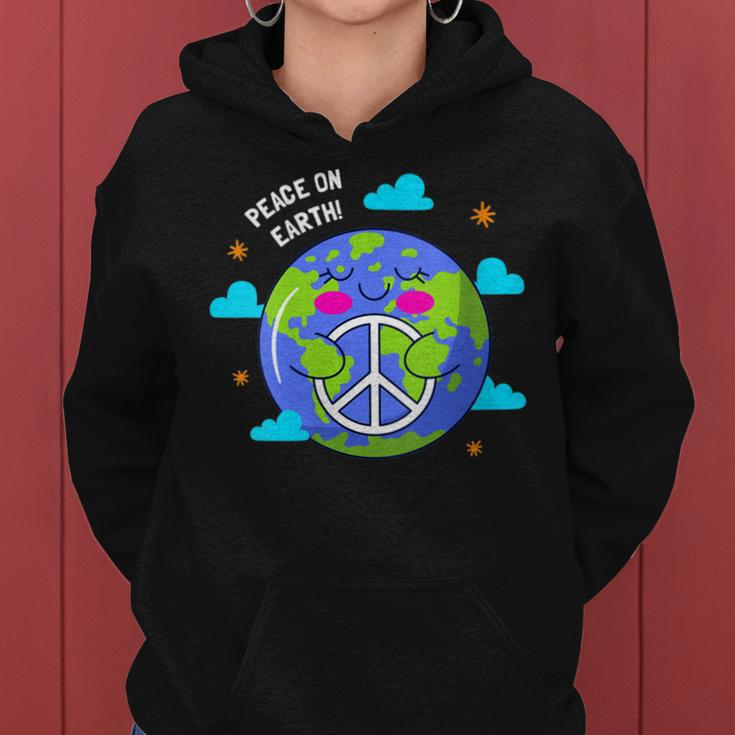 Womens Peace On Earth Day Everyday Hippie Planet Save Environment Women Hoodie