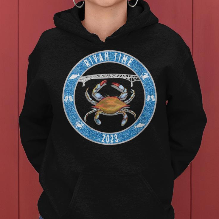 Womens Rivah Time 2023 With Blue Crab Women Hoodie