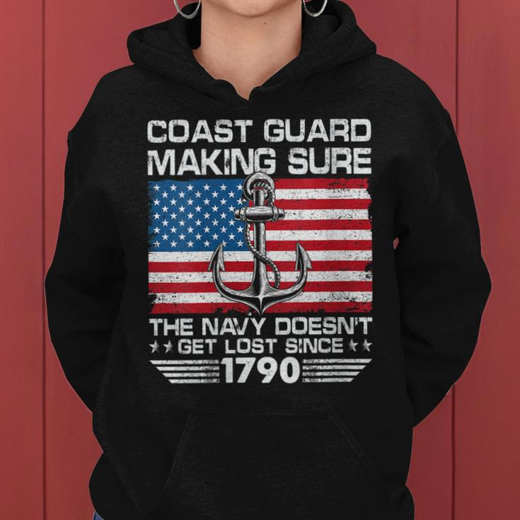 Womens Us Coast Guard Making Sure The Navy Doesnt Get Lost Uscg Women Hoodie