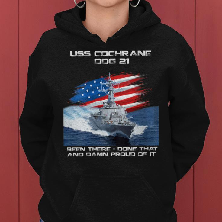 Womens Uss Cochrane Ddg-21 Destroyer Ship Usa Flag Veteran Day Xmas Women Hoodie
