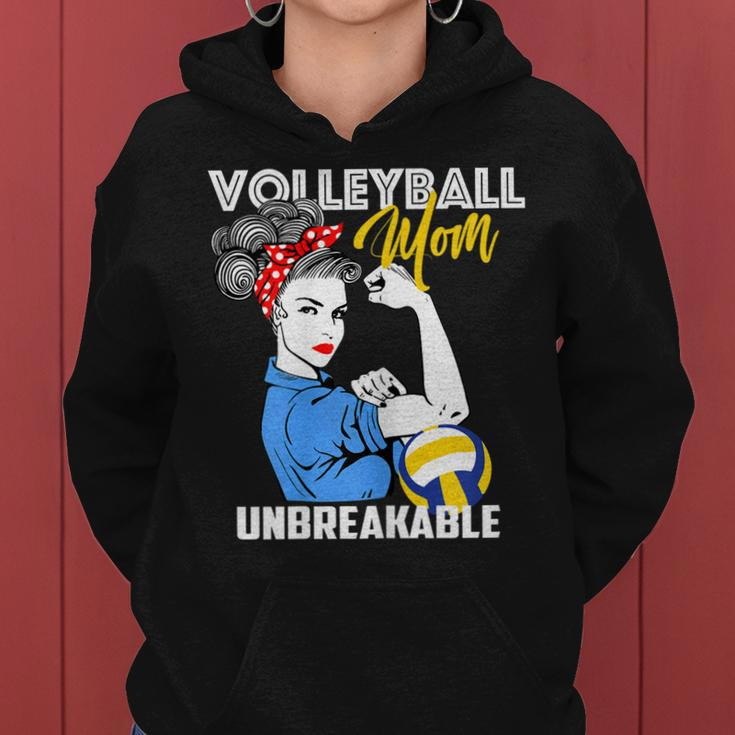 Womens Volleyball Mom Unbreakable Funny Mothers Day Gift Women Hoodie