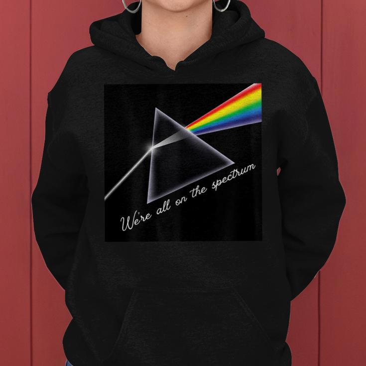 Womens We Are All On The Spectrum Autism Mom Life Autism Dad Life Women Hoodie