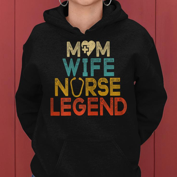 Womens Wife Mom Nurse Legend Womens Rn Lpn Mothers Day For Nurses Women Hoodie