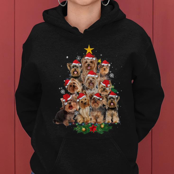 Yorkie Christmas Tree Funny Xmas Gifts For Yorkie Dog Lover Tshirt Women Hoodie