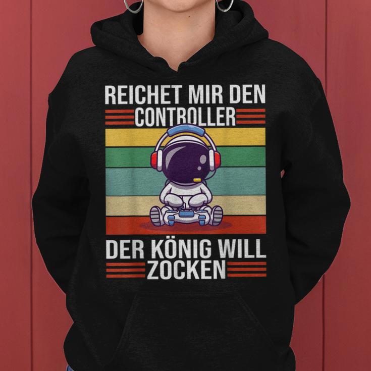 Zocken Reichet Mir Den Controller König Ps5 Konsole Gamer Frauen Hoodie