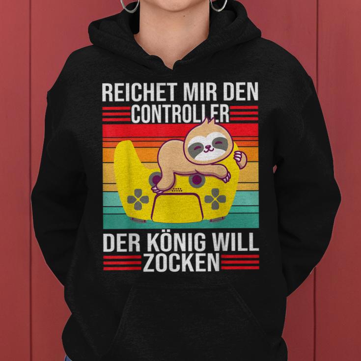 Zocken Reichet Mir Den Controller König Ps5 Konsole Gamer V4 Frauen Hoodie